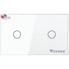 Công tắc thông minh 2 kênh chữ nhật không viền - Trắng