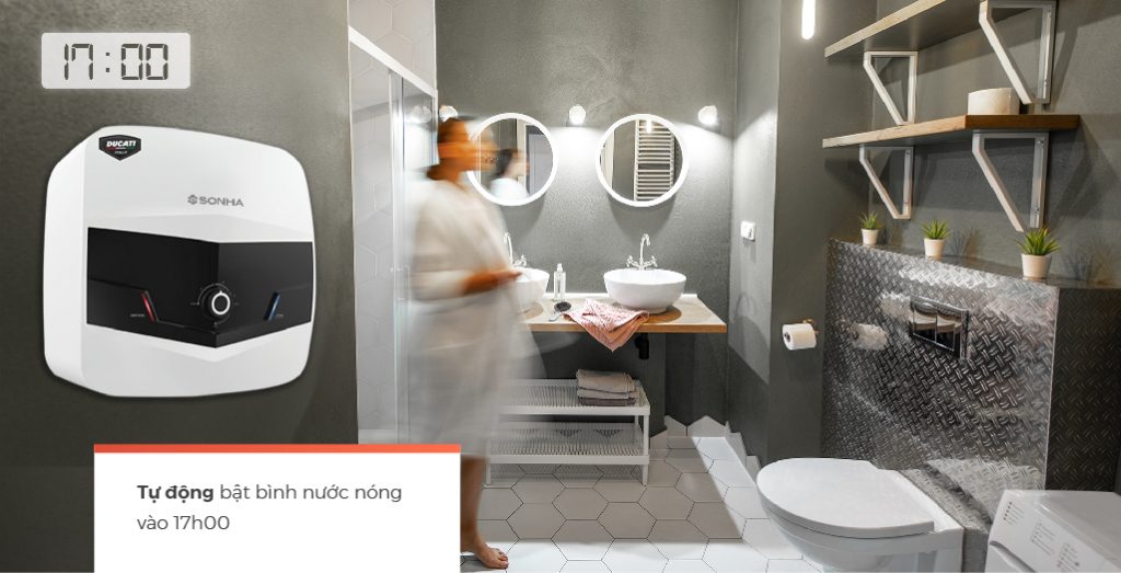 Công tắc thông minh chống giật cho bình nước nóng viền nhôm