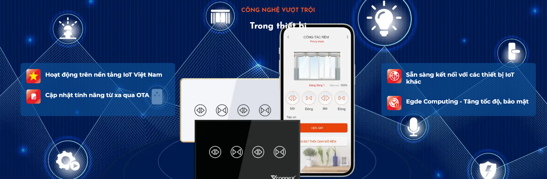 Công tắc rèm thông minh Vconnex